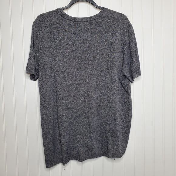 Wilfred Aritzia Women's Dark Heather Gray Raw Hem Tee Size S Split Sides Hi Lo - Picture 2 of 7